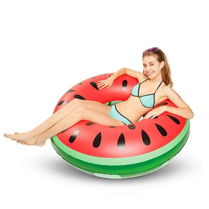Adult Watermelon Swim Ring - Thick Inflatable Pool Toy
