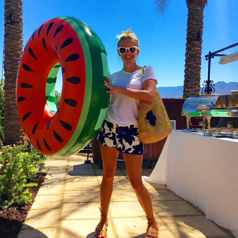 Adult Watermelon Swim Ring - Thick Inflatable Pool Toy