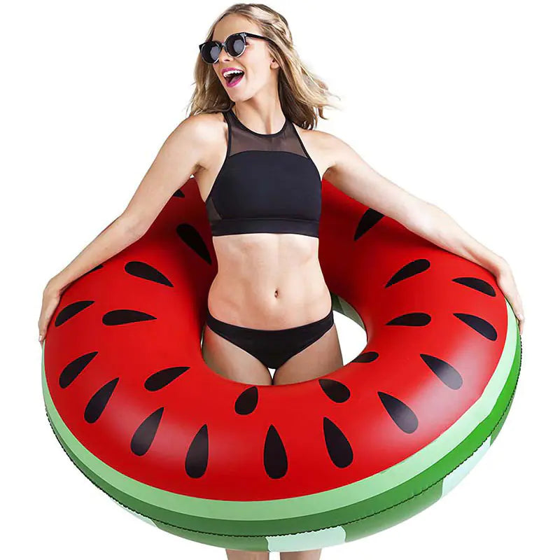 Adult Watermelon Swim Ring - Thick Inflatable Pool Toy