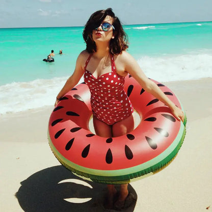 Adult Watermelon Swim Ring - Thick Inflatable Pool Toy