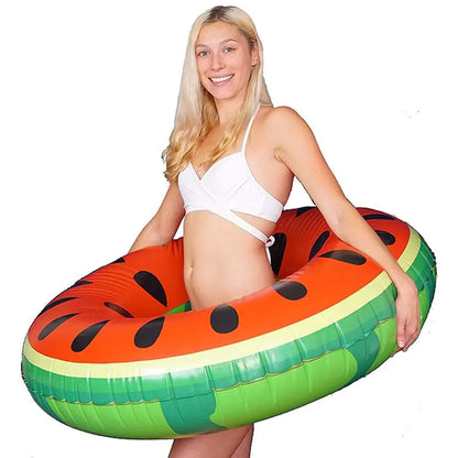 Adult Watermelon Swim Ring - Thick Inflatable Pool Toy